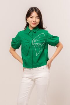 Priscillia Statement Bow Puff-Sleeve Top 7681