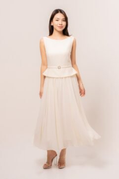 Vyandra Belt Peplum Dress CC32675-1