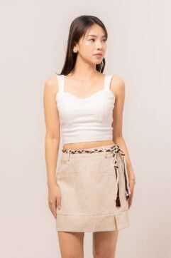 Shienna Braided Tassel Belt Mini Skirt 5L869